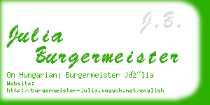 julia burgermeister business card